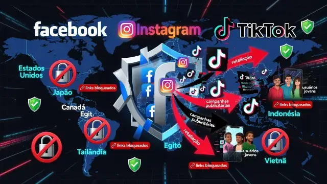 Meta Bane Anúncios do TikTok em Sete Países